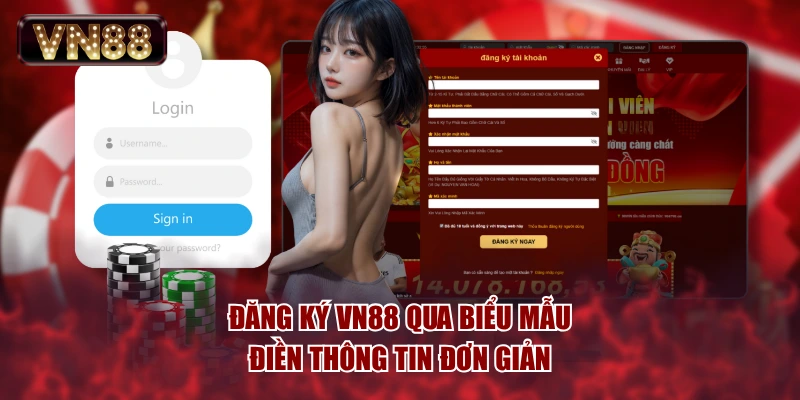 Đăng ký VN88 qua biểu mẫu điền thông tin đơn giản