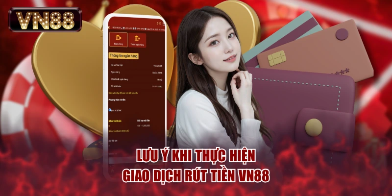 Lưu ý khi thực hiện giao dịch rút tiền VN88
