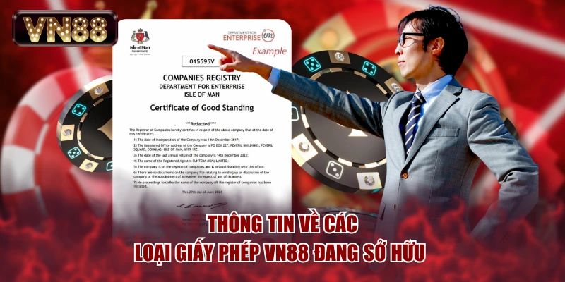 Thông tin về các loại giấy phép VN88 đang sở hữu